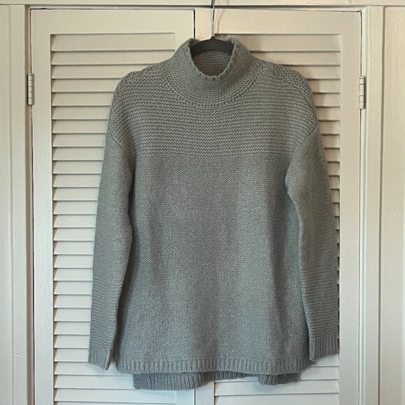 Caslon sweater mockneck pullover tunic light grey women small - Picture 1 of 7
